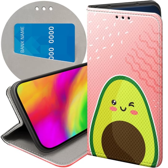 ETUI Z KLAPKĄ DO MOTOROLA MOTO G60S WZORY AWOKADO AVOCADO OWOC FUTERAŁ CASE Motorola