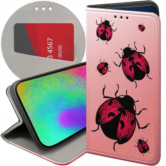 ETUI Z KLAPKĄ DO MOTOROLA MOTO G60S WZORY BIEDRONKA Z BIEDRONKĄ LADYBUG Motorola