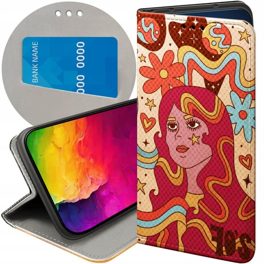 ETUI Z KLAPKĄ DO MOTOROLA MOTO G60S WZORY HIPPIE PEACE HIPPISI FUTERAŁ CASE Motorola