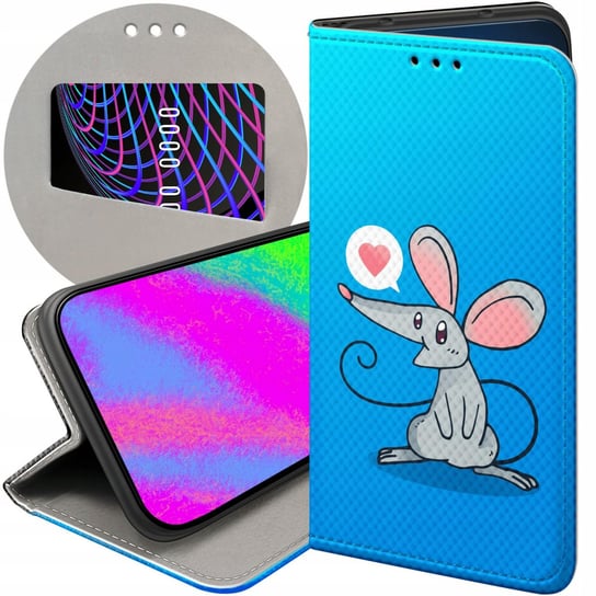 ETUI Z KLAPKĄ DO MOTOROLA MOTO G60S WZORY MYSZKA MOUSE MINI FUTERAŁ CASE Motorola