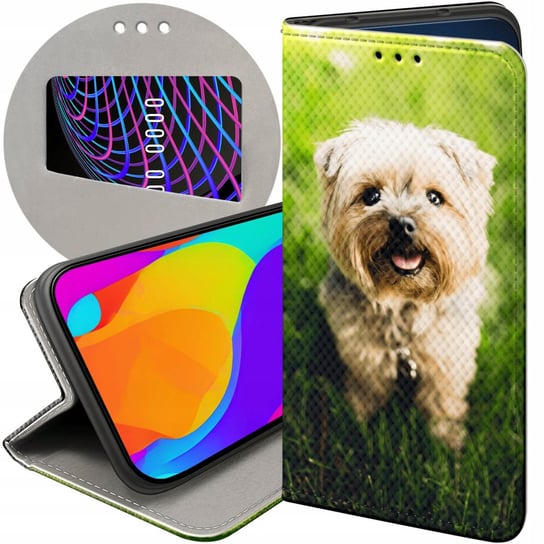 ETUI Z KLAPKĄ DO MOTOROLA MOTO G60S WZORY PIESKI PSIAKI DOGS FUTERAŁ CASE Motorola