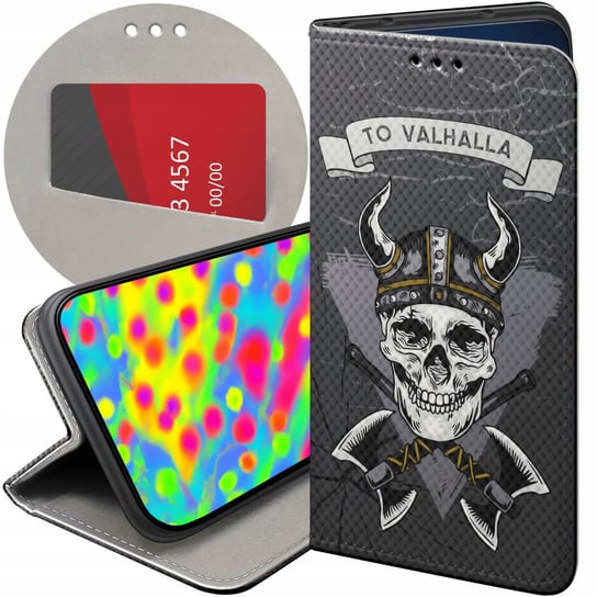 ETUI Z KLAPKĄ DO MOTOROLA MOTO G60S WZORY WIKINGOWIE VIKING RUNY ODYN CASE Motorola