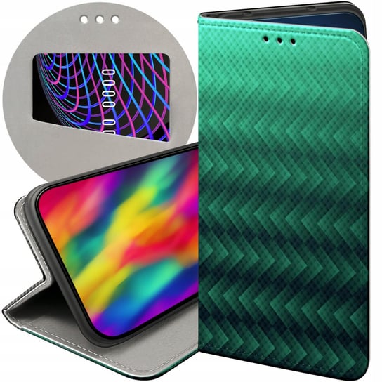 ETUI Z KLAPKĄ DO MOTOROLA MOTO G62 5G WZORY ZIELONE GRASSY GREEN FUTERAŁ Motorola