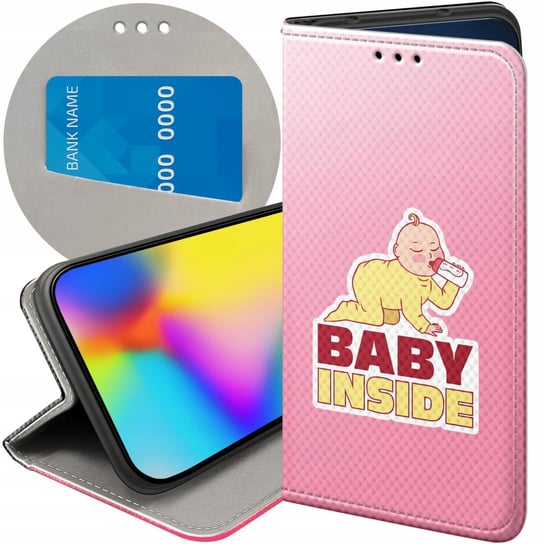 ETUI Z KLAPKĄ DO MOTOROLA MOTO G7 POWER WZORY CIĄŻOWE PREGNANT BABY SHOWER Motorola