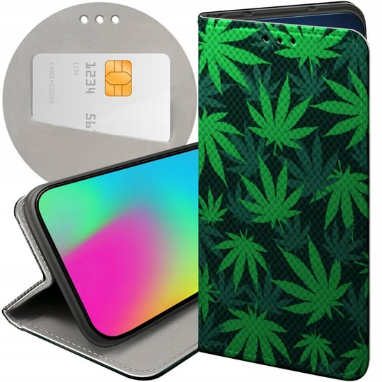 ETUI Z KLAPKĄ DO MOTOROLA MOTO G71 5G WZORY DLA PALACZY SMOKER WEED JOINT Motorola