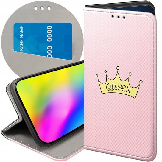 ETUI Z KLAPKĄ DO MOTOROLA MOTO G71 5G WZORY KSIĘŻNICZKA QUEEN PRINCESS CASE Motorola