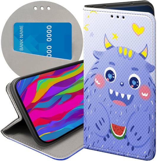 ETUI Z KLAPKĄ DO MOTOROLA MOTO G71 5G WZORY POTWORY POTWÓR MONSTER FUTERAŁ Motorola