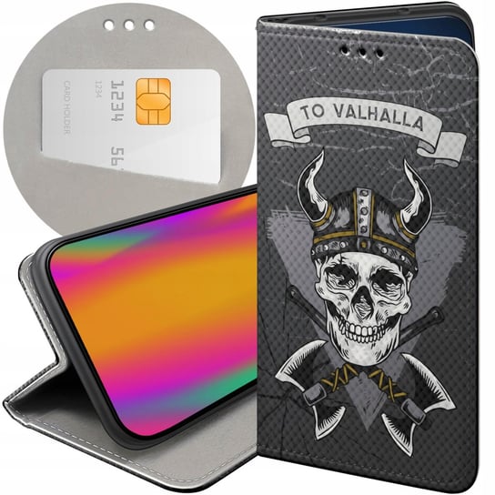 ETUI Z KLAPKĄ DO MOTOROLA MOTO G71 5G WZORY WIKINGOWIE VIKING RUNY ODYN Motorola