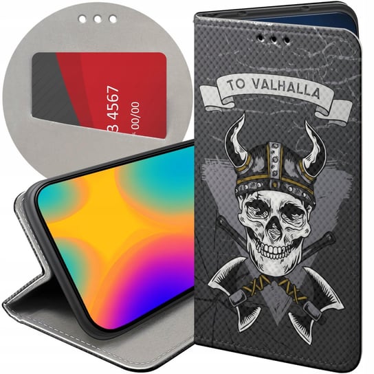 ETUI Z KLAPKĄ DO MOTOROLA MOTO G72 WZORY WIKINGOWIE VIKING RUNY ODYN CASE Motorola