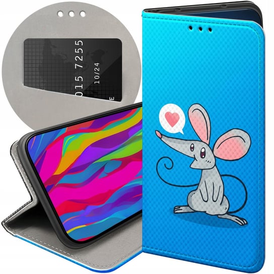 ETUI Z KLAPKĄ DO MOTOROLA MOTO G73 WZORY MYSZKA MOUSE MINI FUTERAŁ CASE Motorola