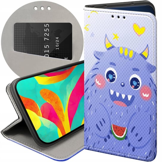 ETUI Z KLAPKĄ DO MOTOROLA MOTO G8 POWER WZORY POTWORY POTWÓR MONSTER CASE Motorola