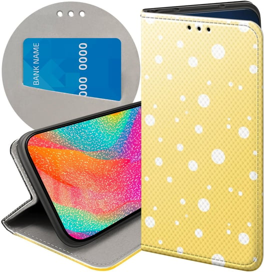 ETUI Z KLAPKĄ DO MOTOROLA ONE VISION / P40 WZORY KROPKI GROCHY BOKEH DOTS Motorola