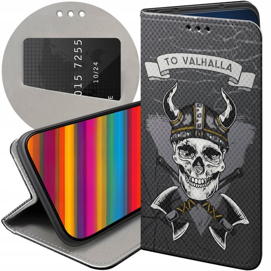 ETUI Z KLAPKĄ DO MOTOROLA ONE WZORY WIKINGOWIE VIKING RUNY ODYN FUTERAŁ Motorola