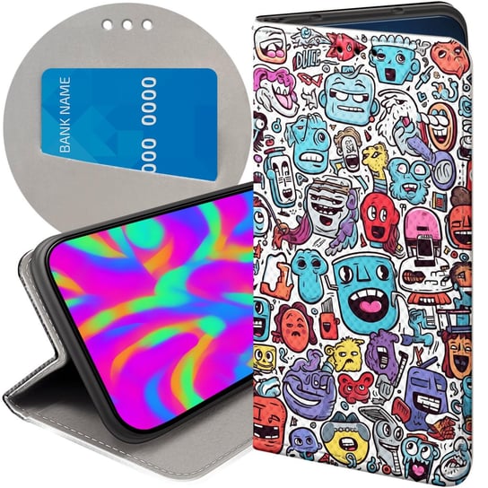 ETUI Z KLAPKĄ DO ONEPLUS 11 5G WZORY DOODLE ZWIERZĘTA POTWORY RYSUNKI CASE OnePlus