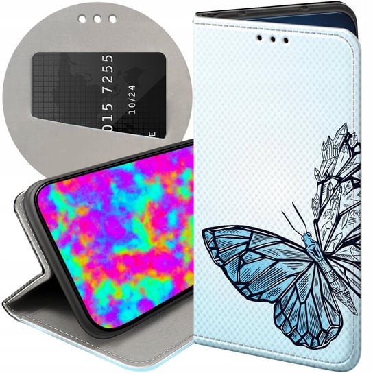 ETUI Z KLAPKĄ DO OPPO A15 / A15S WZORY MOTYLE BUTTERFLY BARWNE FUTERAŁ CASE Oppo