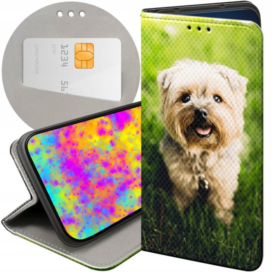 Etui Z Klapką Do Oppo A15 / A15S Wzory Pieski Psiaki Dogs Futerał Pokrowiec Oppo