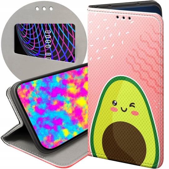 ETUI Z KLAPKĄ DO OPPO A17 WZORY AWOKADO AVOCADO OWOC FUTERAŁ POKROWIEC CASE Oppo