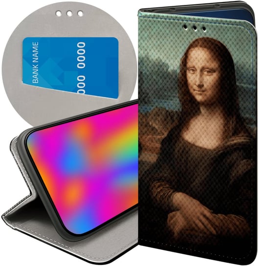 ETUI Z KLAPKĄ DO OPPO A17 WZORY LEONARDO DA VINCI MONA ŁASICZKA FUTERAŁ Oppo