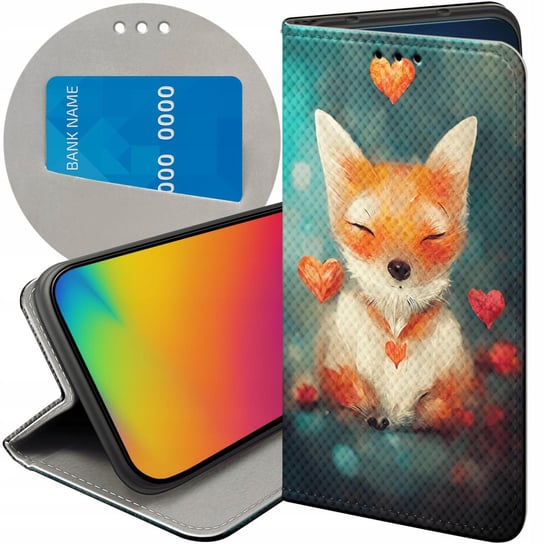 ETUI Z KLAPKĄ DO OPPO A38 4G WZORY LISKI LISY FOX FUTERAŁ POKROWIEC CASE Oppo