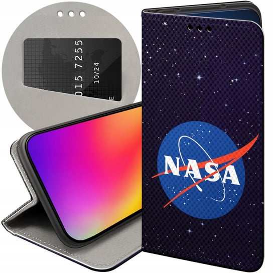 ETUI Z KLAPKĄ DO OPPO A38 4G WZORY NASA KOSMOS ASTRONOMIA GWIAZDY FUTERAŁ Oppo