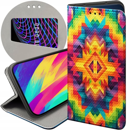 ETUI Z KLAPKĄ DO OPPO A52 WZORY AZTECKIE AZTEC AZTECY FUTERAŁ POKROWIEC Oppo