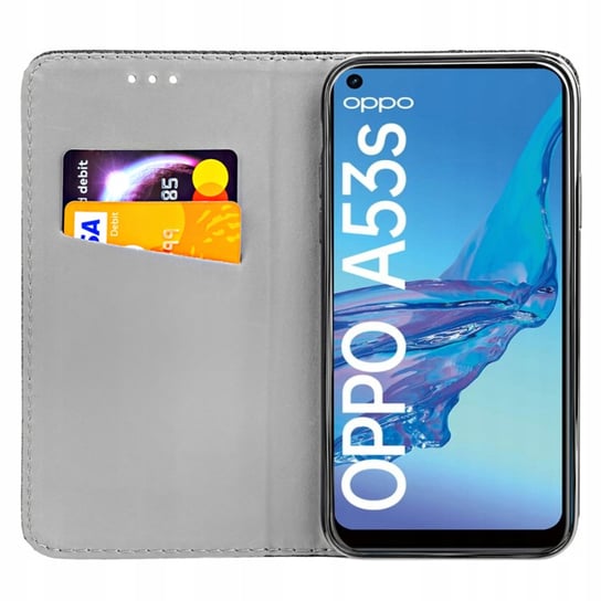 Etui Z Klapką Do Oppo A53S / A53 2020 Czarne Zamykane Magnetyczne Kabura Oppo