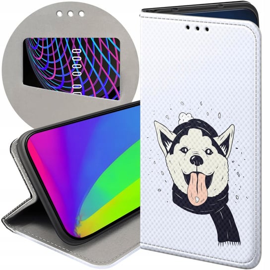 ETUI Z KLAPKĄ DO OPPO A53S / A53 2020 WZORY HUSKY PSY PIESKI FUTERAŁ CASE Oppo