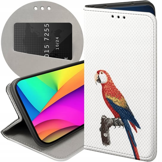 ETUI Z KLAPKĄ DO OPPO A53S / A53 2020 WZORY PTAKI PTAK PAPUGA KOLIBER CASE Oppo