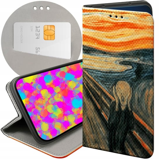 ETUI Z KLAPKĄ DO OPPO A57 2022 WZORY EDVARD MUNCH KRZYK MALARSTWO FUTERAŁ Oppo