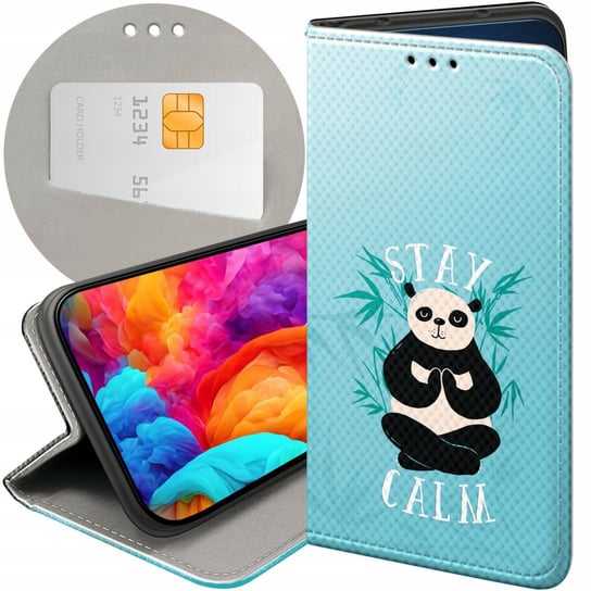 ETUI Z KLAPKĄ DO OPPO A58 4G WZORY PANDA BAMBUS PANDY FUTERAŁ POKROWIEC Oppo