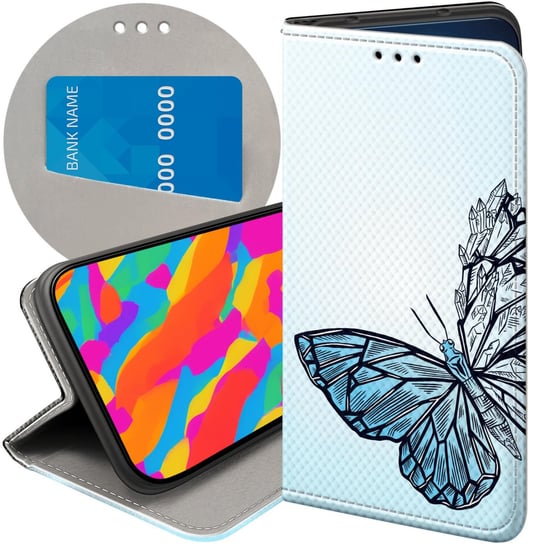 ETUI Z KLAPKĄ DO OPPO A78 4G WZORY MOTYLE BUTTERFLY BARWNE FUTERAŁ CASE Oppo