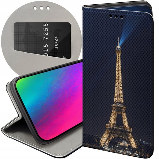 ETUI Z KLAPKĄ DO OPPO A78 4G WZORY PARYŻ FRANCJA EIFFEL FUTERAŁ POKROWIEC Oppo