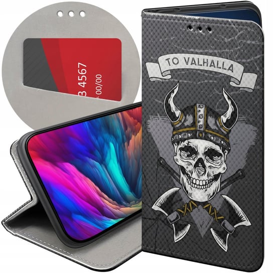 ETUI Z KLAPKĄ DO OPPO A78 5G / A58 5G WZORY WIKINGOWIE VIKING RUNY ODYN Oppo