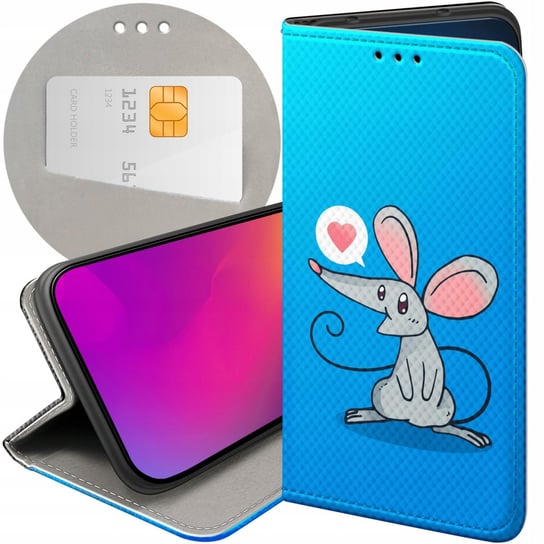 ETUI Z KLAPKĄ DO OPPO A91 WZORY MYSZKA MOUSE MINI FUTERAŁ POKROWIEC CASE Oppo