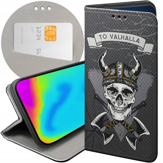 ETUI Z KLAPKĄ DO OPPO A91 WZORY WIKINGOWIE VIKING RUNY ODYN FUTERAŁ CASE Oppo