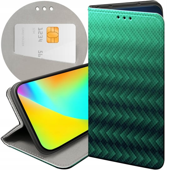 ETUI Z KLAPKĄ DO OPPO A98 5G WZORY ZIELONE GRASSY GREEN FUTERAŁ POKROWIEC Oppo