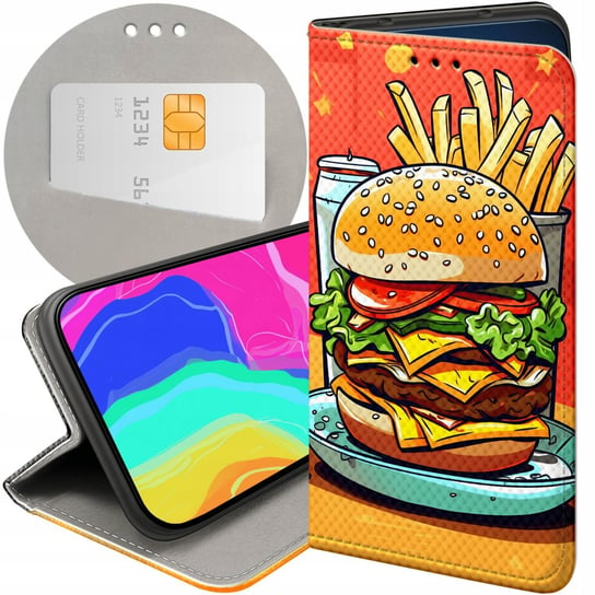Etui Z Klapką Do Oppo Find X5 Wzory Hamburger Burgery Fast-Food Jedzenie Oppo