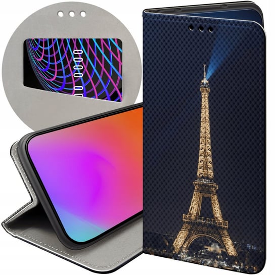 ETUI Z KLAPKĄ DO OPPO RENO 10 5G / 10 PRO 5G WZORY PARYŻ FRANCJA EIFFEL Oppo