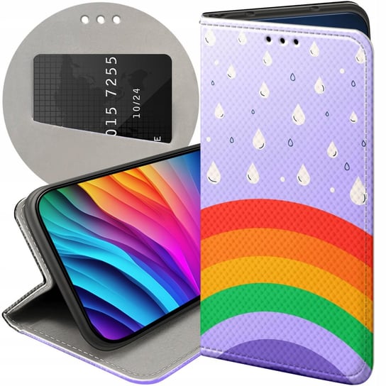 ETUI Z KLAPKĄ DO OPPO RENO 10 5G / 10 PRO 5G WZORY TĘCZA RAINBOW FUTERAŁ Oppo