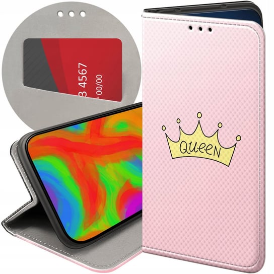 ETUI Z KLAPKĄ DO OPPO RENO 4 PRO 5G WZORY KSIĘŻNICZKA QUEEN PRINCESS CASE Oppo