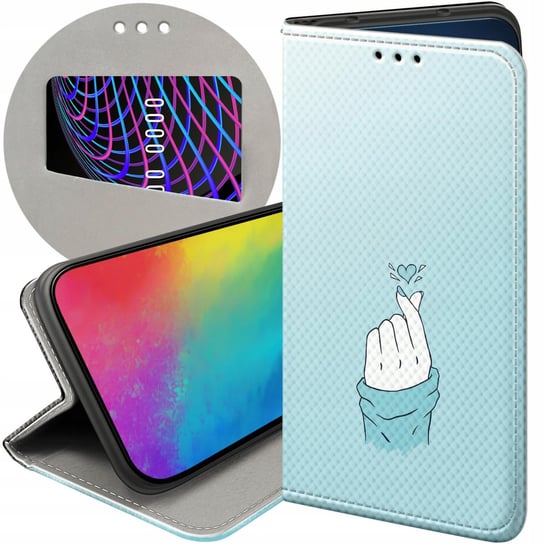 ETUI Z KLAPKĄ DO OPPO RENO 4 PRO 5G WZORY NIEBIESKIE BLUE BLAU FUTERAŁ CASE Oppo