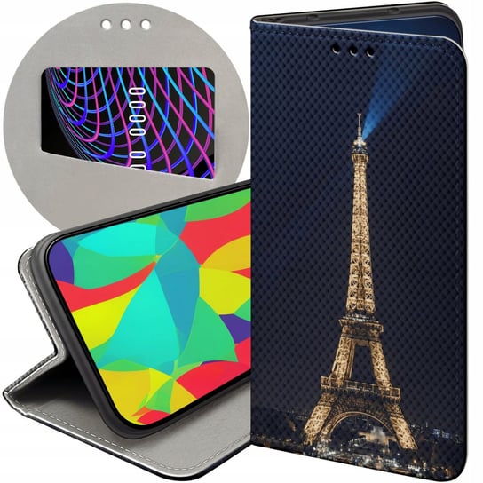 ETUI Z KLAPKĄ DO OPPO RENO 4 PRO 5G WZORY PARYŻ FRANCJA EIFFEL FUTERAŁ CASE Oppo