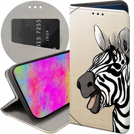 ETUI Z KLAPKĄ DO OPPO RENO 4 PRO 5G WZORY ZEBRA ZEBERKA PASKI FUTERAŁ CASE Oppo