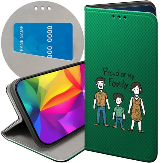 ETUI Z KLAPKĄ DO OPPO RENO 5Z WZORY RODZINA FAMILIA DOM FUTERAŁ POKROWIEC Oppo