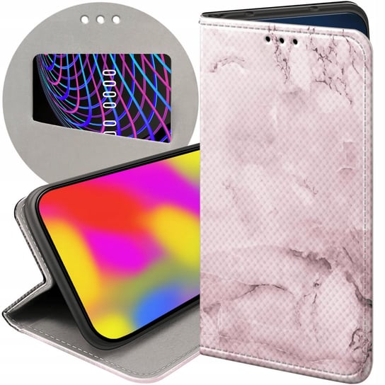 ETUI Z KLAPKĄ DO OPPO RENO 5Z WZORY RÓŻOWE GOLDEN ROSE PUDROWY RÓŻ FUTERAŁ Oppo