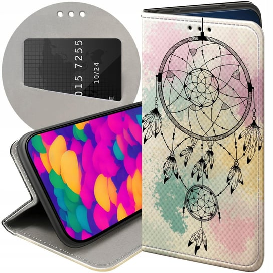 ETUI Z KLAPKĄ DO OPPO RENO 6 5G WZORY BOHO ŁAPACZ SNÓW PIÓRA FUTERAŁ CASE Oppo