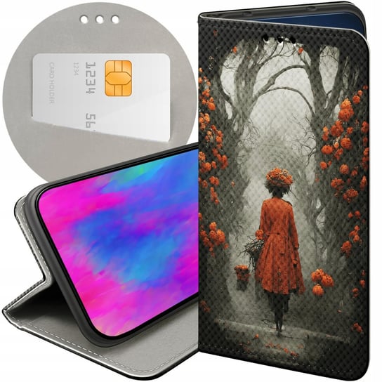 ETUI Z KLAPKĄ DO OPPO RENO 6 5G WZORY JESIEŃ LIŚCIE AUTUMN FUTERAŁ CASE Oppo