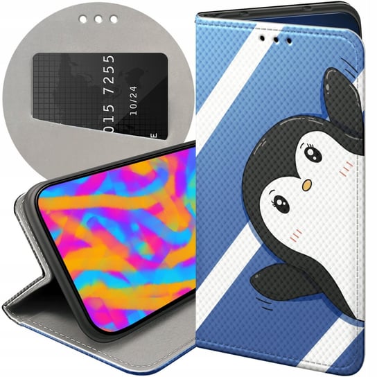 ETUI Z KLAPKĄ DO OPPO RENO 6 5G WZORY PINGWINEK PINGWIN HAPPY FEET FUTERAŁ Oppo