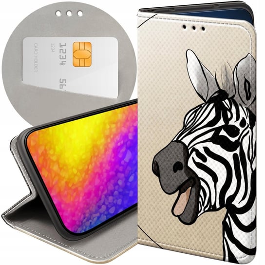 ETUI Z KLAPKĄ DO OPPO RENO 6 5G WZORY ZEBRA ZEBERKA PASKI FUTERAŁ POKROWIEC Oppo