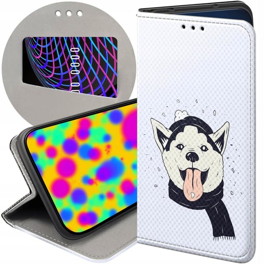 ETUI Z KLAPKĄ DO OPPO RENO 7 PRO 5G WZORY HUSKY PSY PIESKI FUTERAŁ CASE Oppo